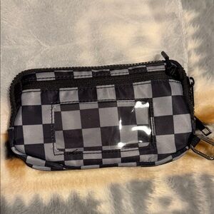 Emmafy Checkered Black and Gray Clutch brand new